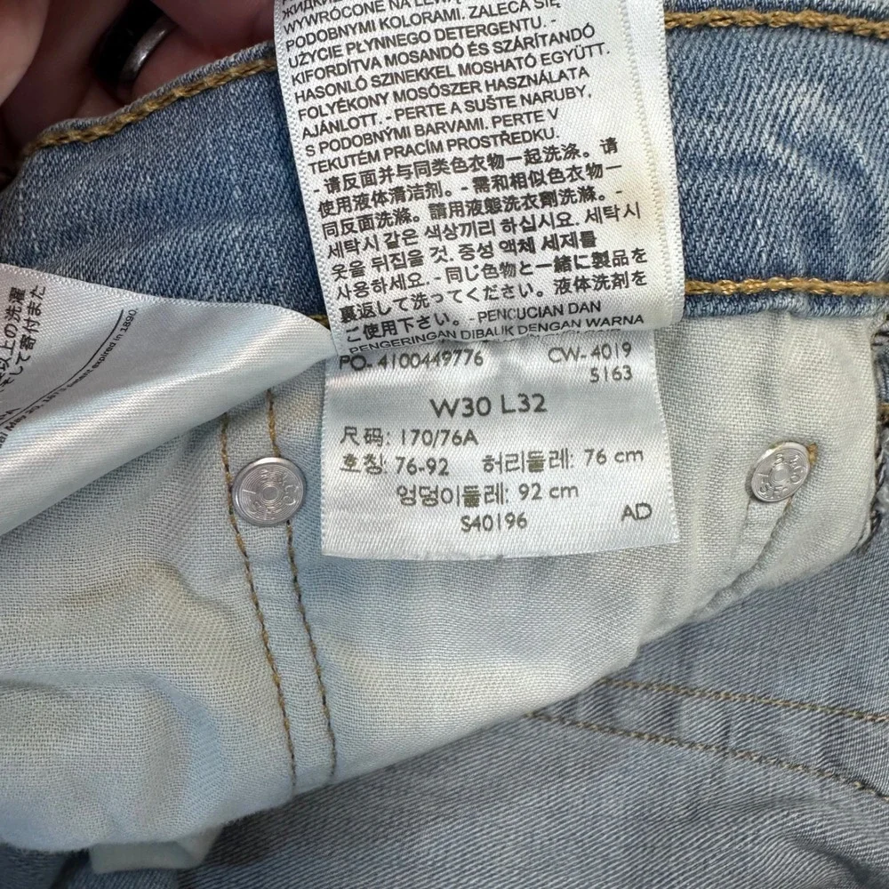 Levis 511 Slim Fit Jeans Light Wash Blue Denim 31x31 Mens Casual Pants